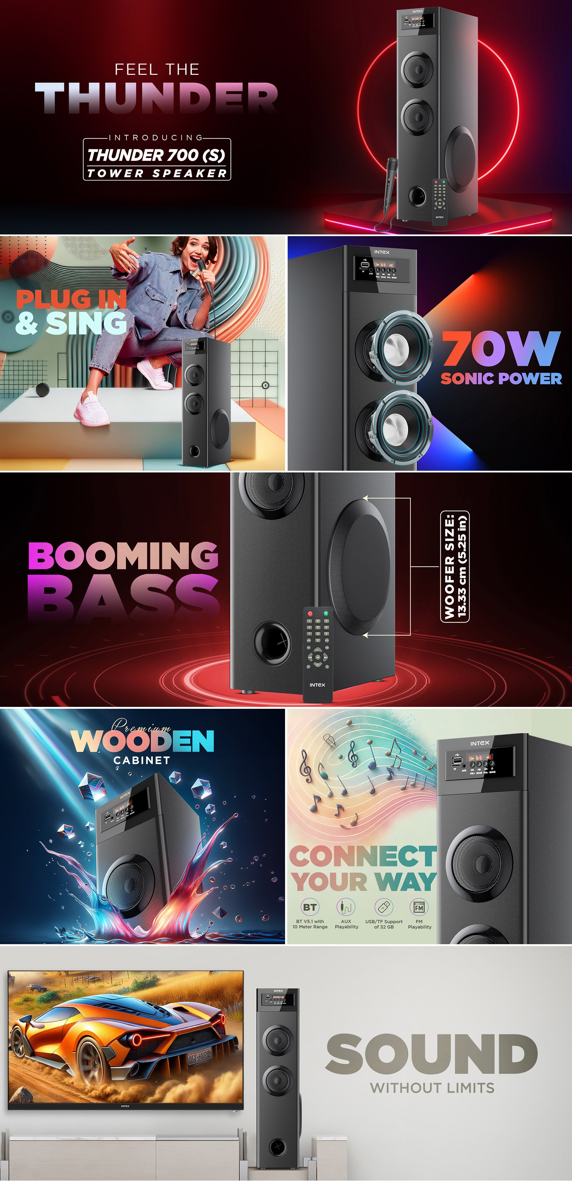 Intex Thunder 700 (S) Tower Speaker